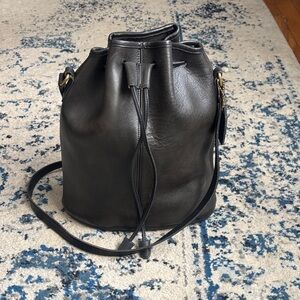 Vintage Coach Black Leather Bucket Bag